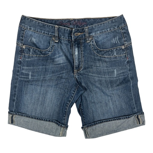 Tommy Hilfiger Denim Jean Shorts Pockets Blue Cuffed Women's Size 6 - Picture 1 of 6